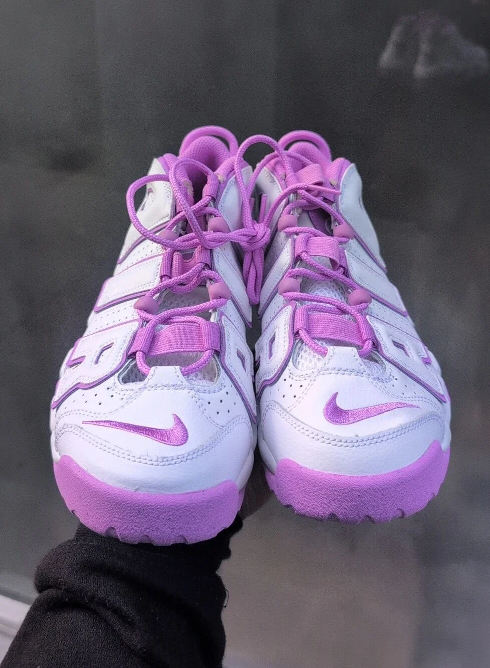 Kids Nike Air More Uptempo GS 'White Rush Fuchsia' sneakers FN6976-100 Size 6.5Y